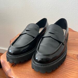 Charles & Keith Glossy Black Loafers